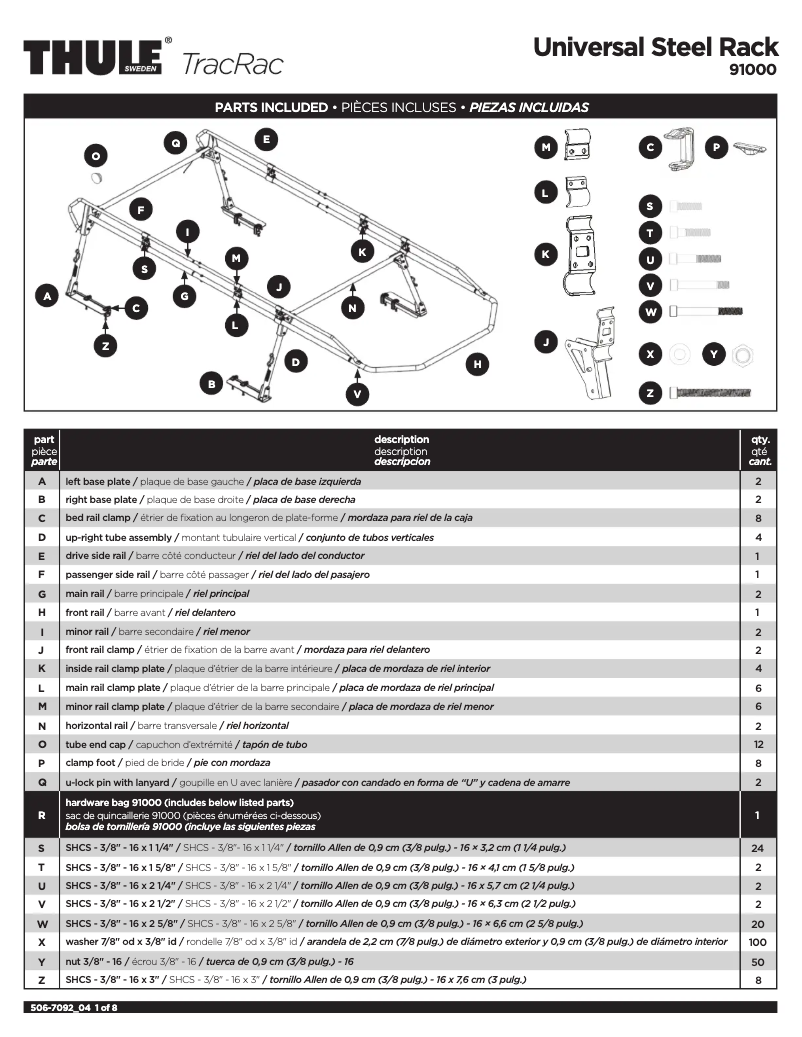 Image de la première page du manuel de l'appareil TracRac 91000