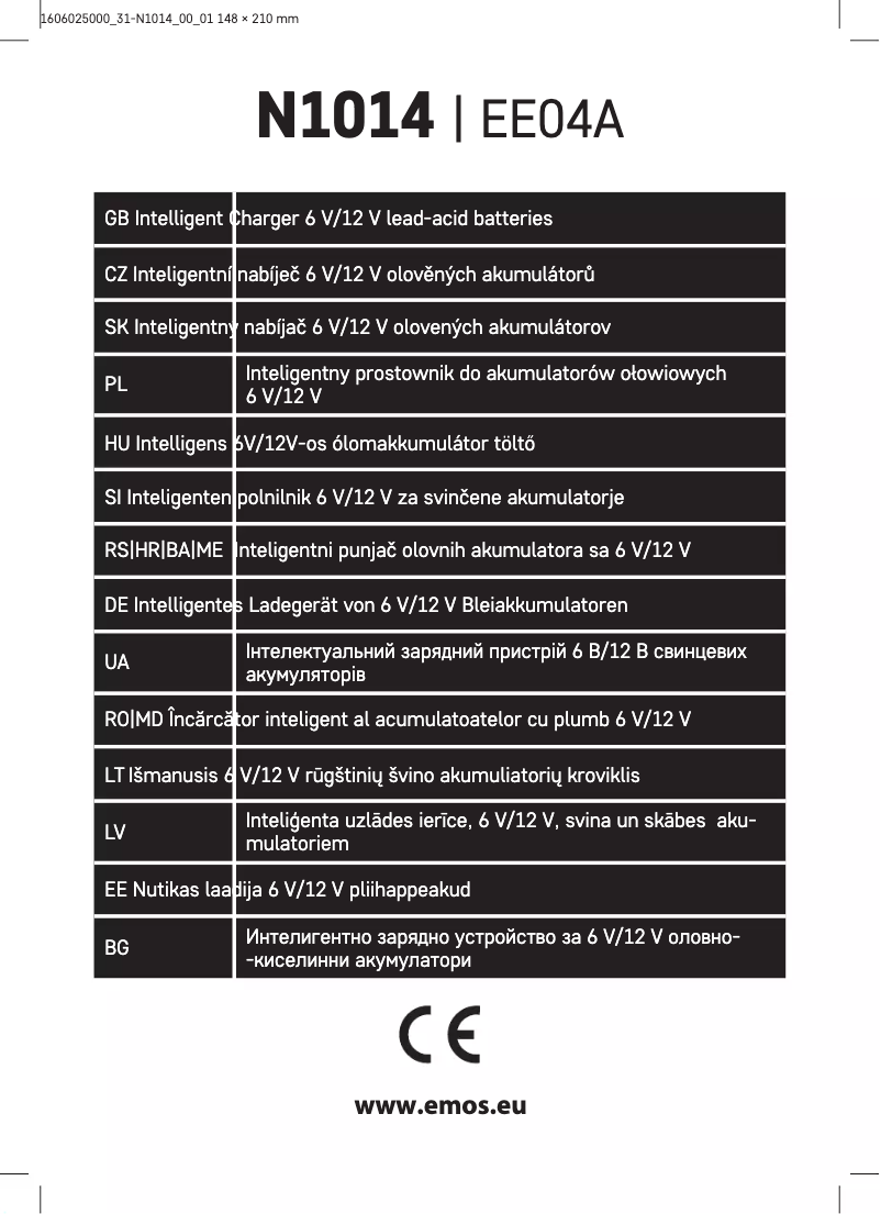 Page n°1 - Manuel utilisateur Emos N1014