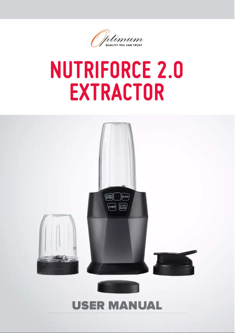 Page 1 de la notice Manuel utilisateur Optimum NutriForce Extractor 2.0