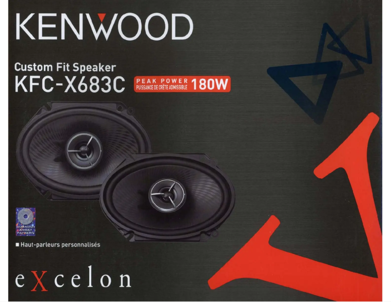 Page n°1 - Manuel utilisateur Kenwood Excelon KFC-X683C