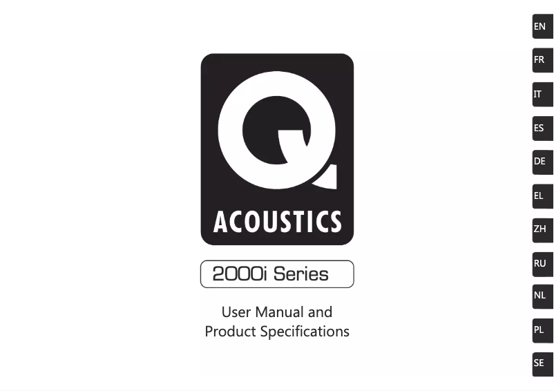 Page n°1 - Manuel utilisateur Q Acoustics 2000Ci