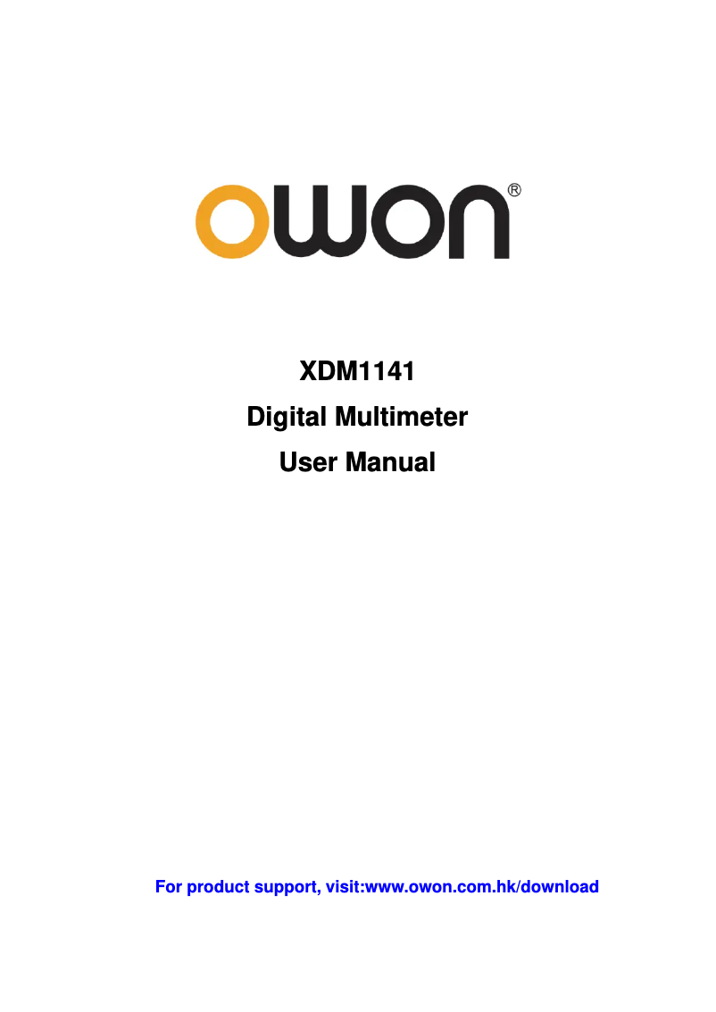 Page n°1 - Manuel utilisateur Owon XDM1141