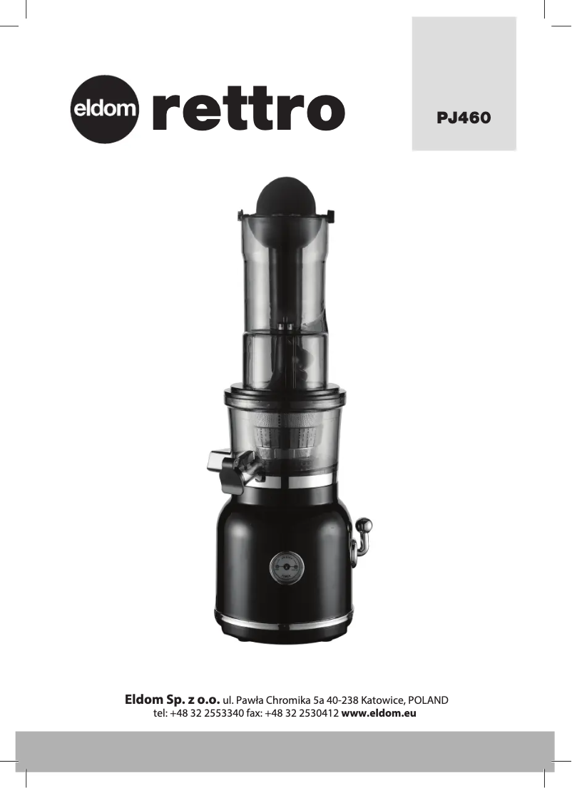 Page n°1 - Manuel utilisateur Eldom Rettro PJ460