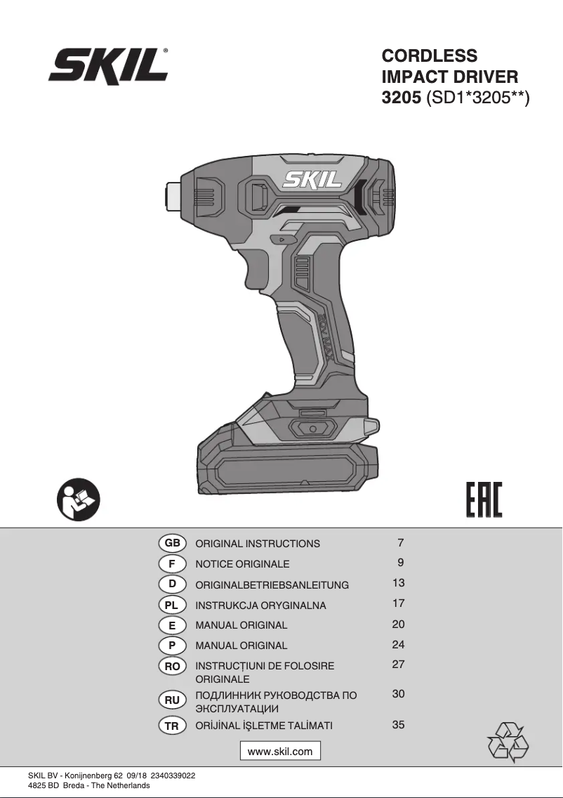 Page 1 de la notice Manuel utilisateur Skil 3205 CA
