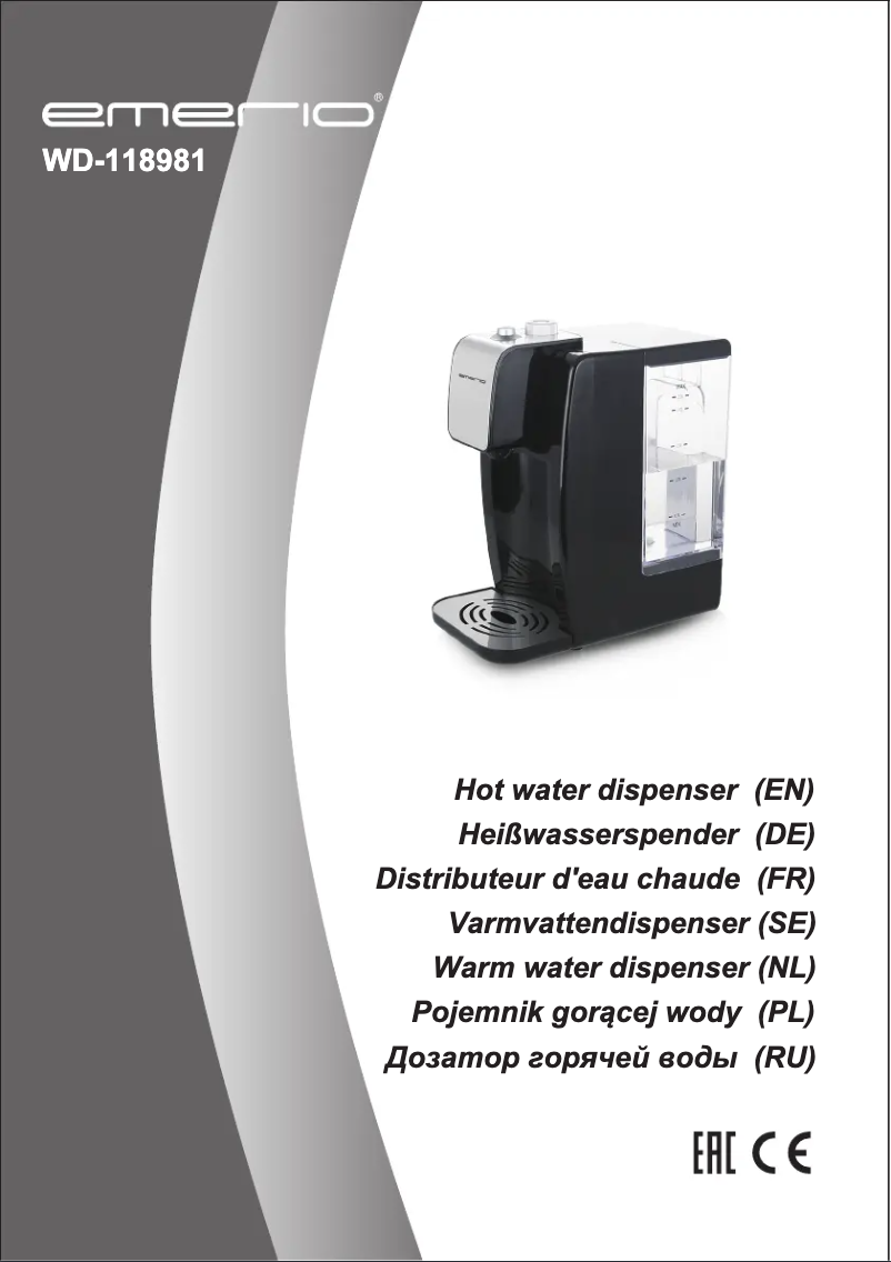 Page n°1 - Manuel utilisateur Emerio WD-118981