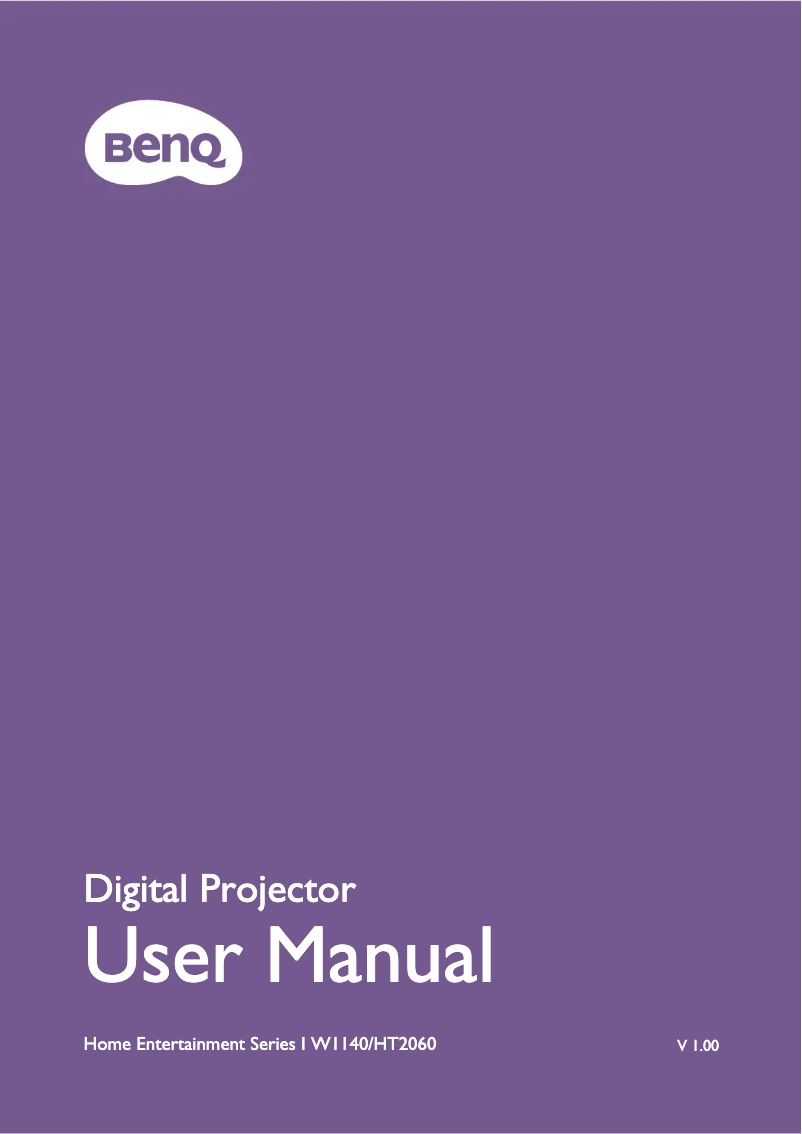 Page 1 de la notice Manuel utilisateur BenQ HT2060