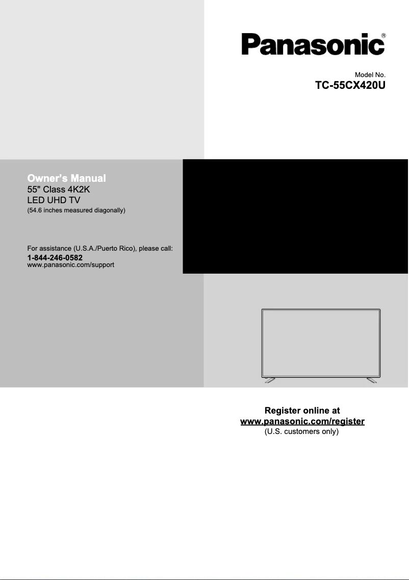 Page 1 de la notice Manuel utilisateur Panasonic Viera TC-55CX420