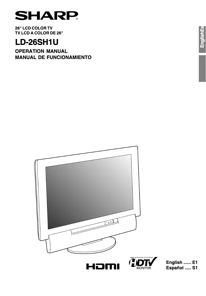 Page n°1 - Manuel utilisateur Sharp LD-26SH1U