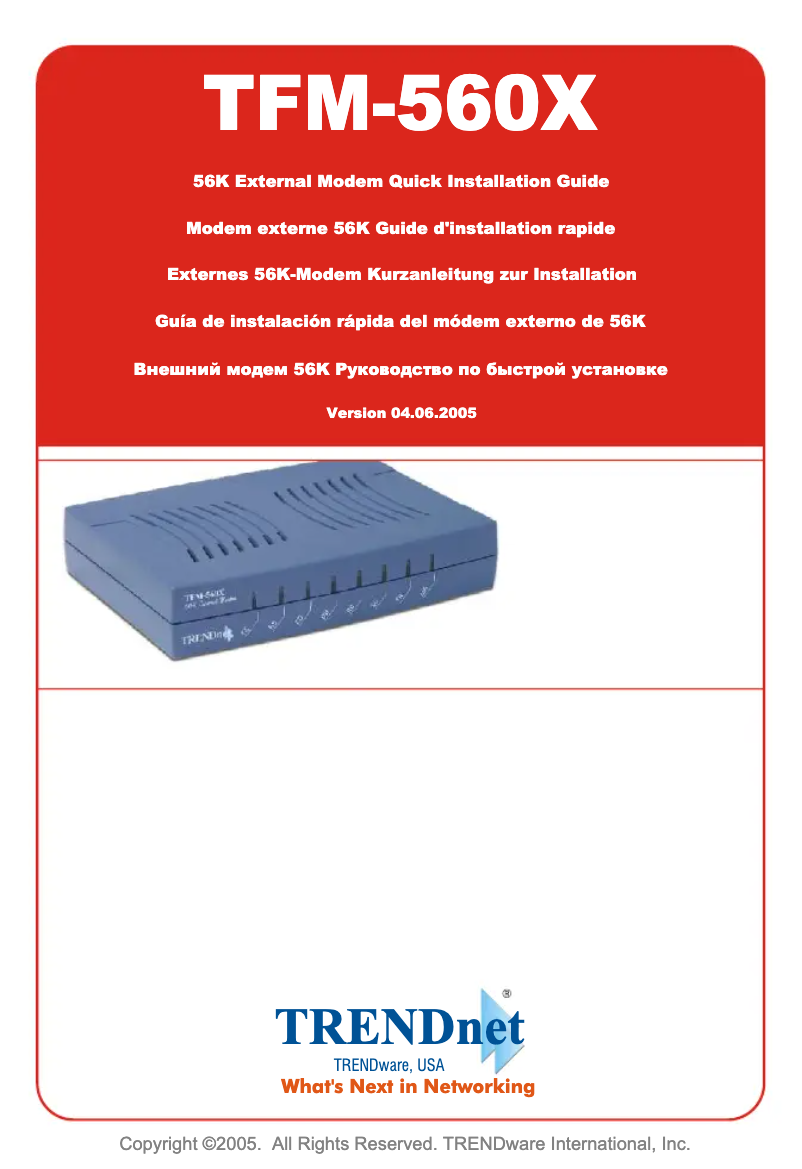 Image de la première page du manuel de l'appareil TFM-560X