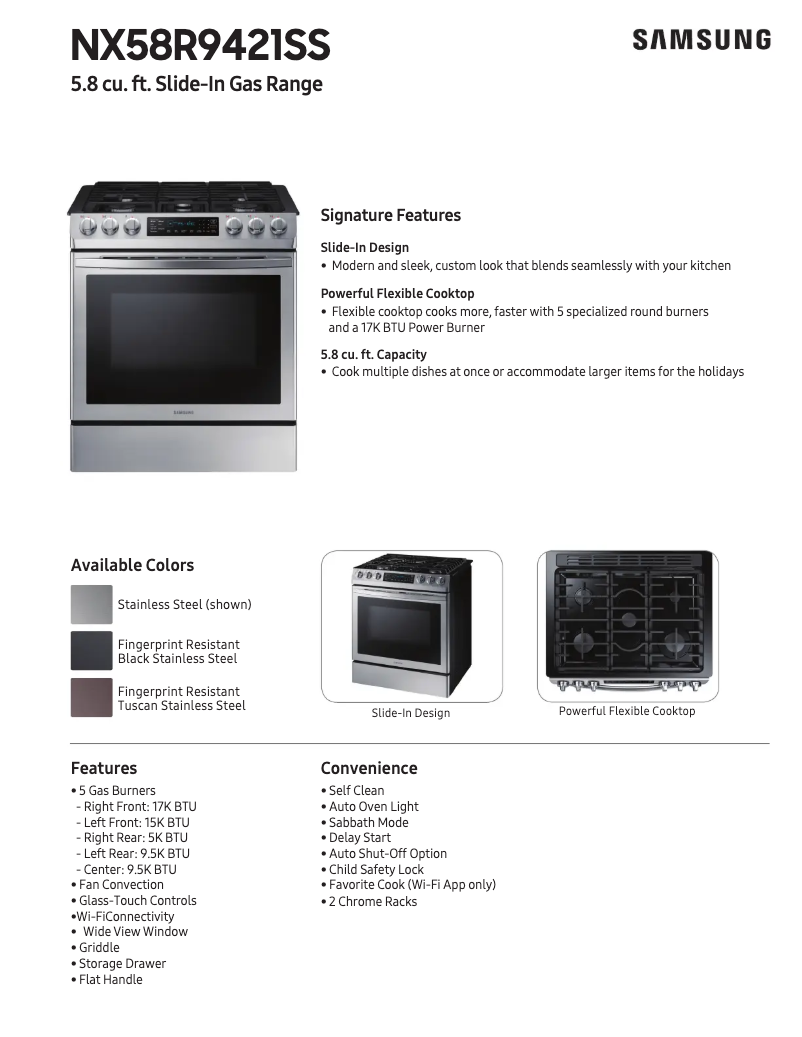 Image de la première page du manuel de l'appareil NX58R9421SS