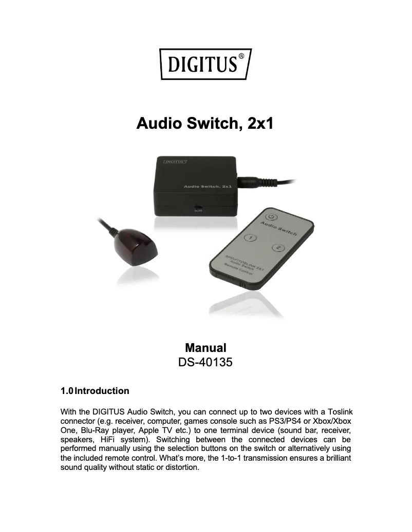 Page n°1 - Manuel utilisateur Digitus DS-40135