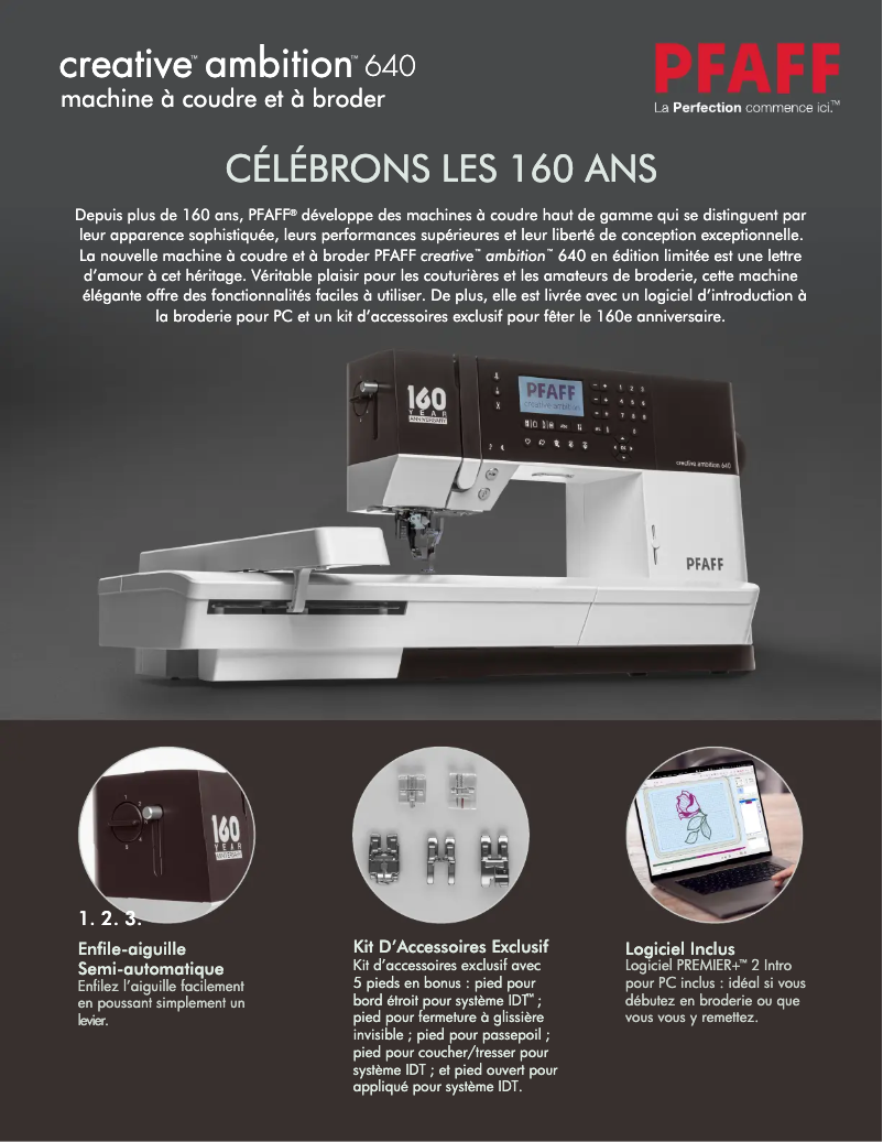 Page n°1 - Fiche technique Pfaff Creative Ambition 640