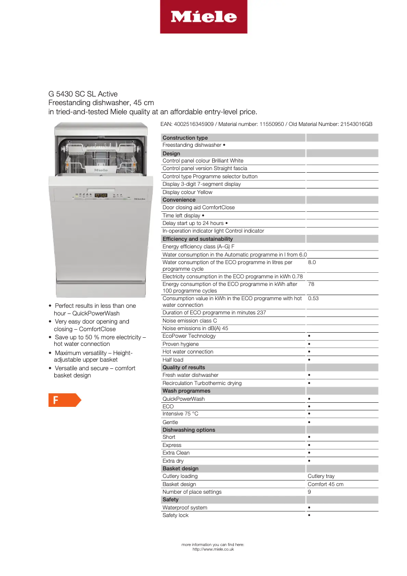 Image de la première page du manuel de l'appareil G 5430 SC SL Active