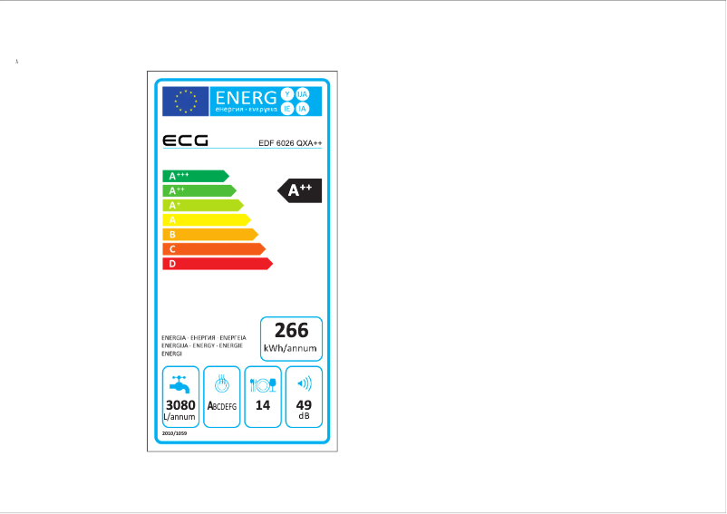 Page n°1 - Label énergétique ECG EDF 6026 QXA++