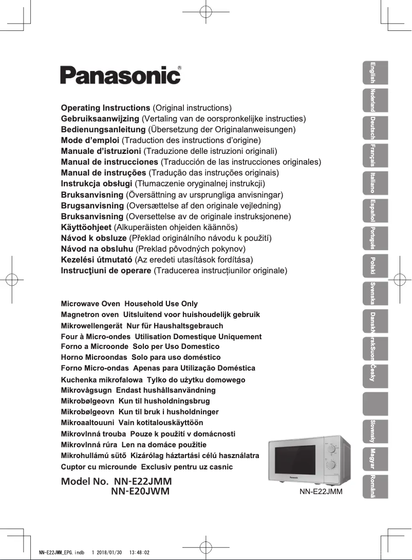 Page 1 de la notice Manuel utilisateur Panasonic NN-E22JM