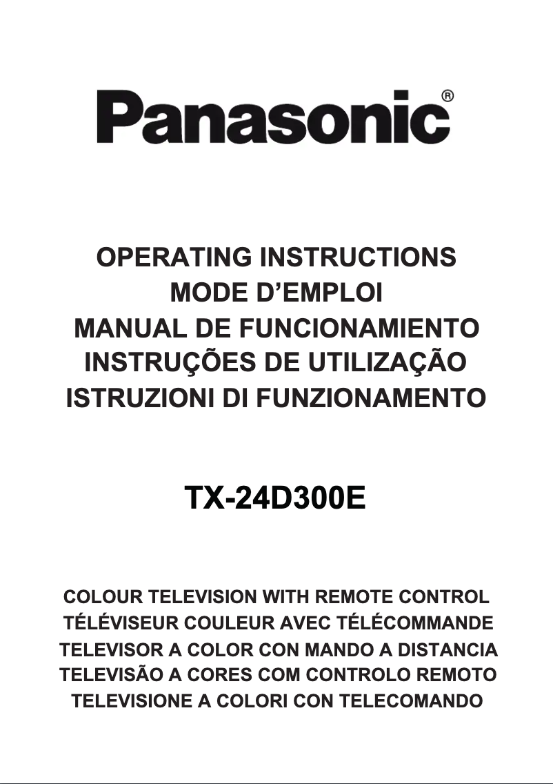 Image de la première page du manuel de l'appareil Viera TX-24D300E