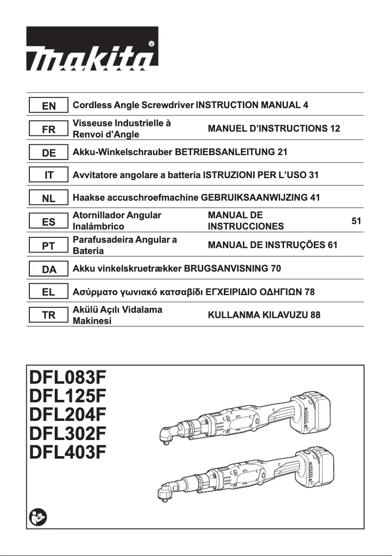 Page 1 de la notice Manuel utilisateur Makita DFL403FZ