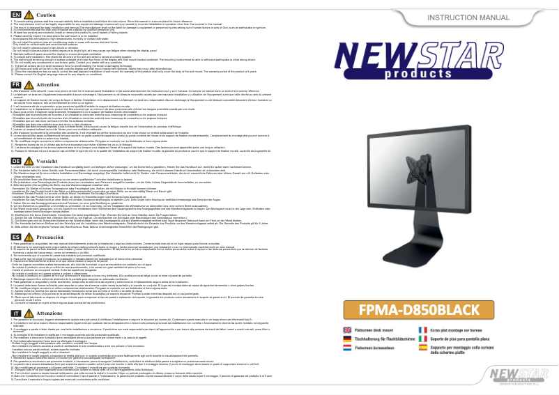 Image de la première page du manuel de l'appareil FPMA-D850BLACK