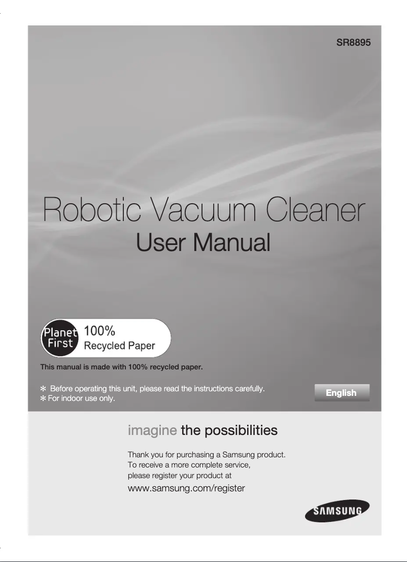 Page n°1 - Manuel utilisateur Samsung NaviBot Silencio SR8895