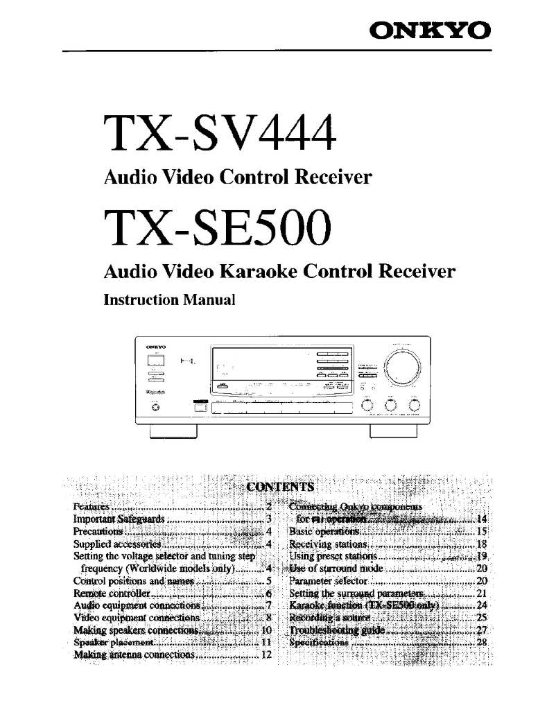 Página 1 del manual Manual de usuario Onkyo TX-SV444