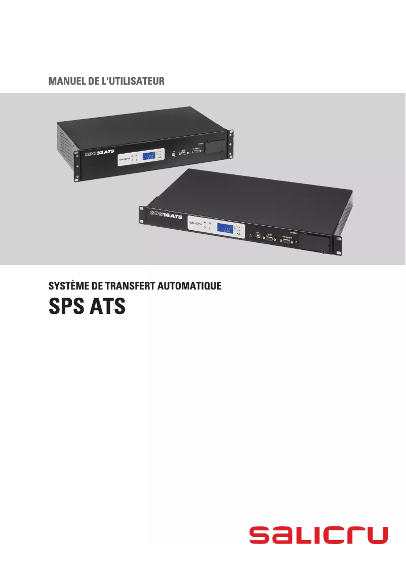 Page n°1 - Manuel utilisateur Salicru SPS 16 ATS