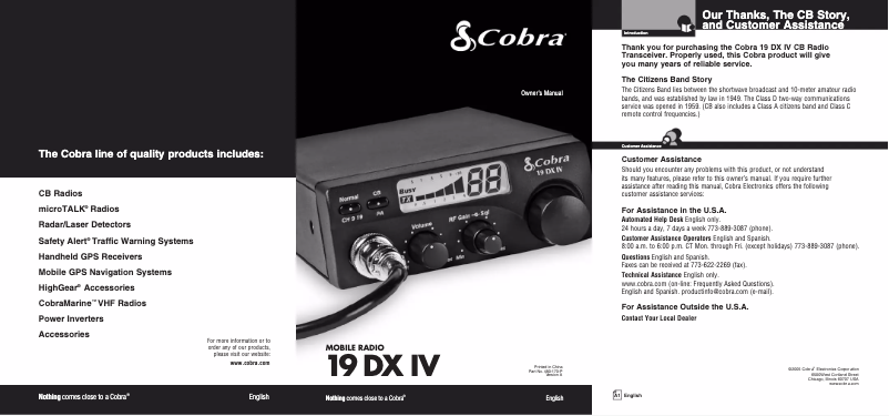 First page image of the manual for 19 DX IV