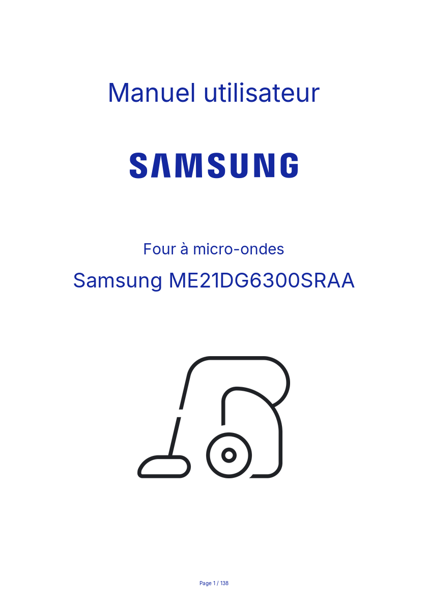 Page n°1 - Manuel utilisateur Samsung ME21DG6300SRAA