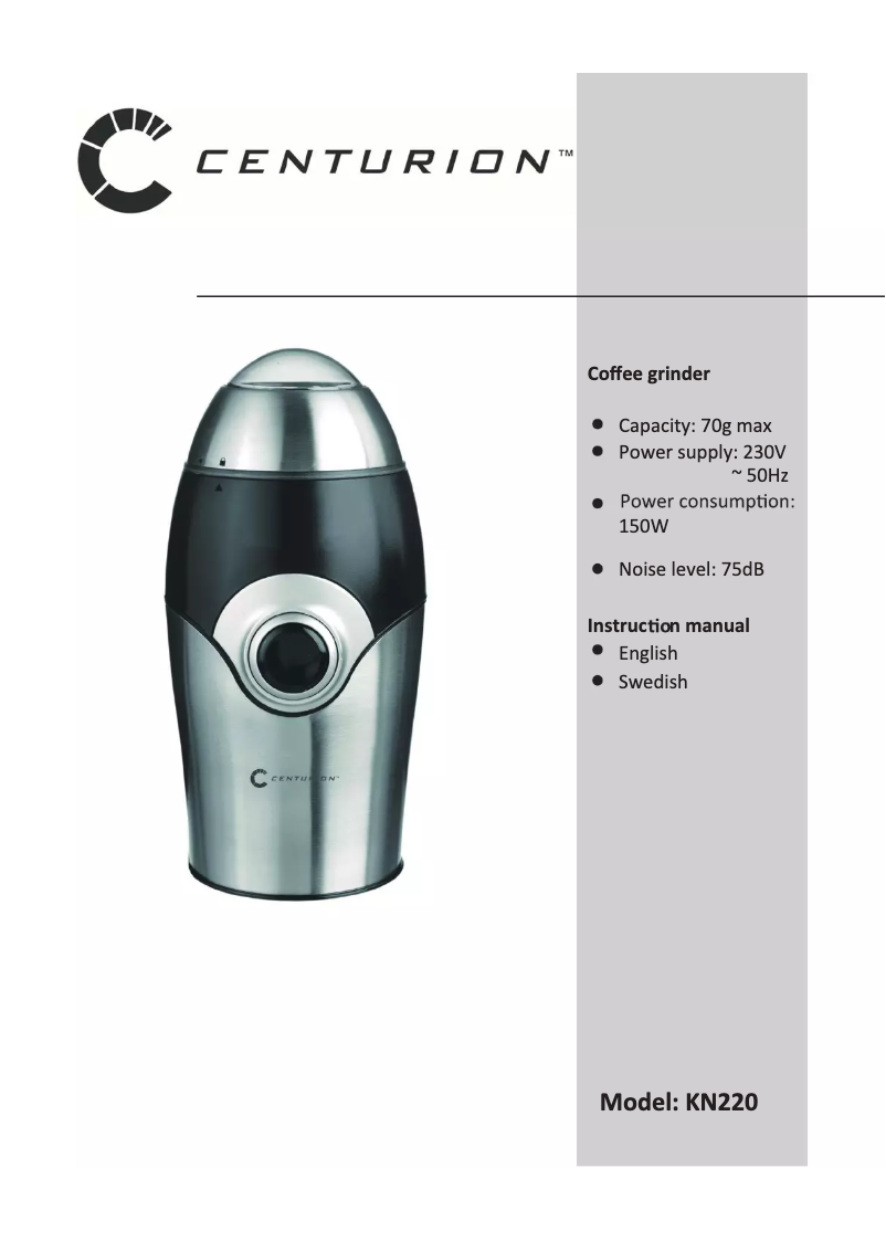 Image de la première page du manuel de l'appareil KN220