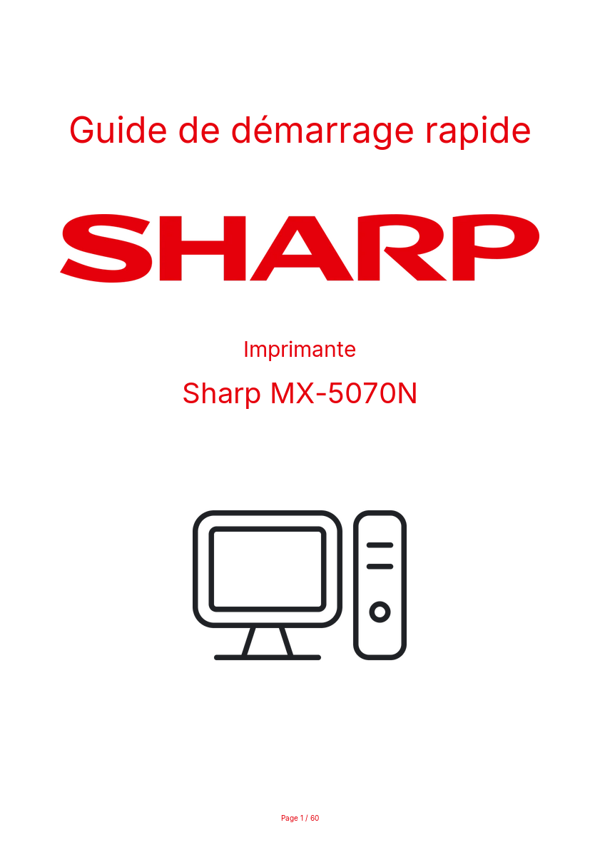 Image de la première page du manuel de l'appareil MX-5070N