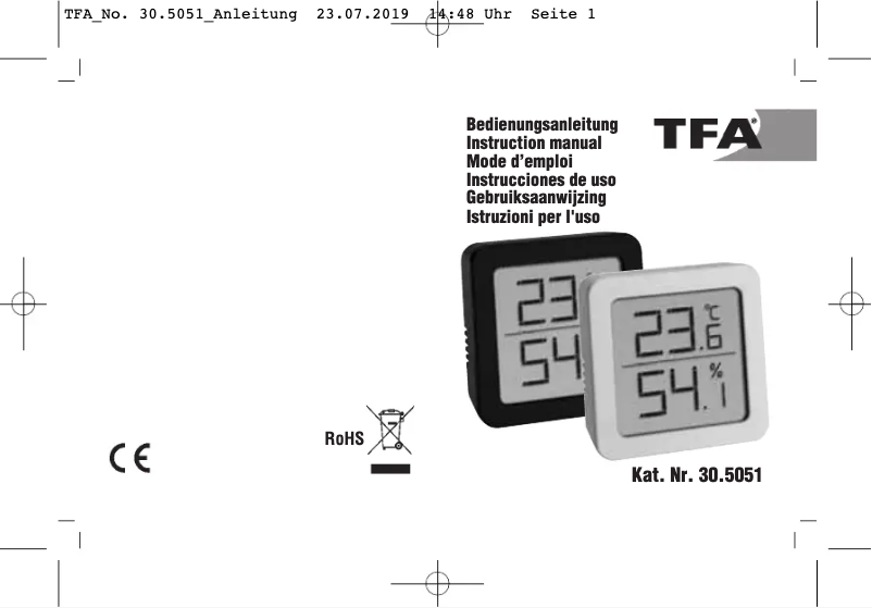 Imagen de la primera página del manual del dispositivo 95.2019.54