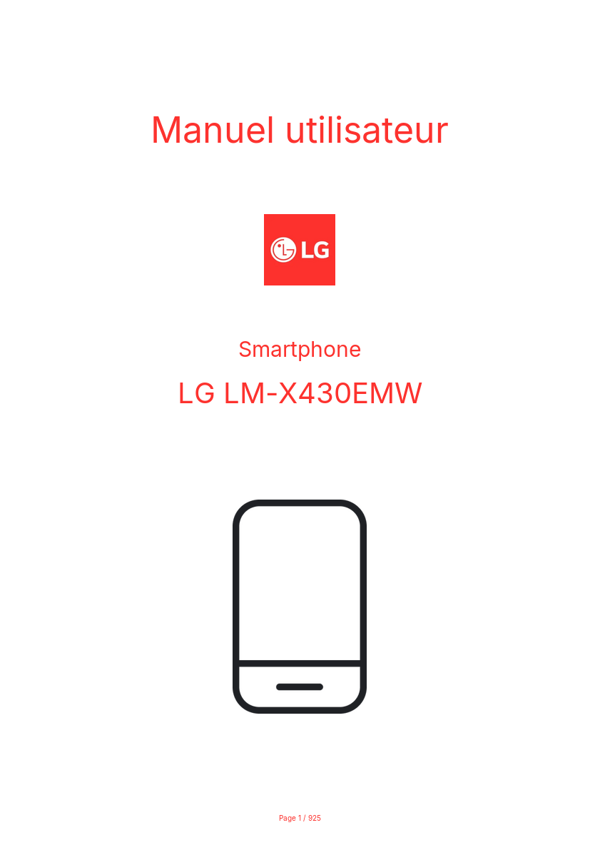Page n°1 - Manuel utilisateur LG LM-X430EMW