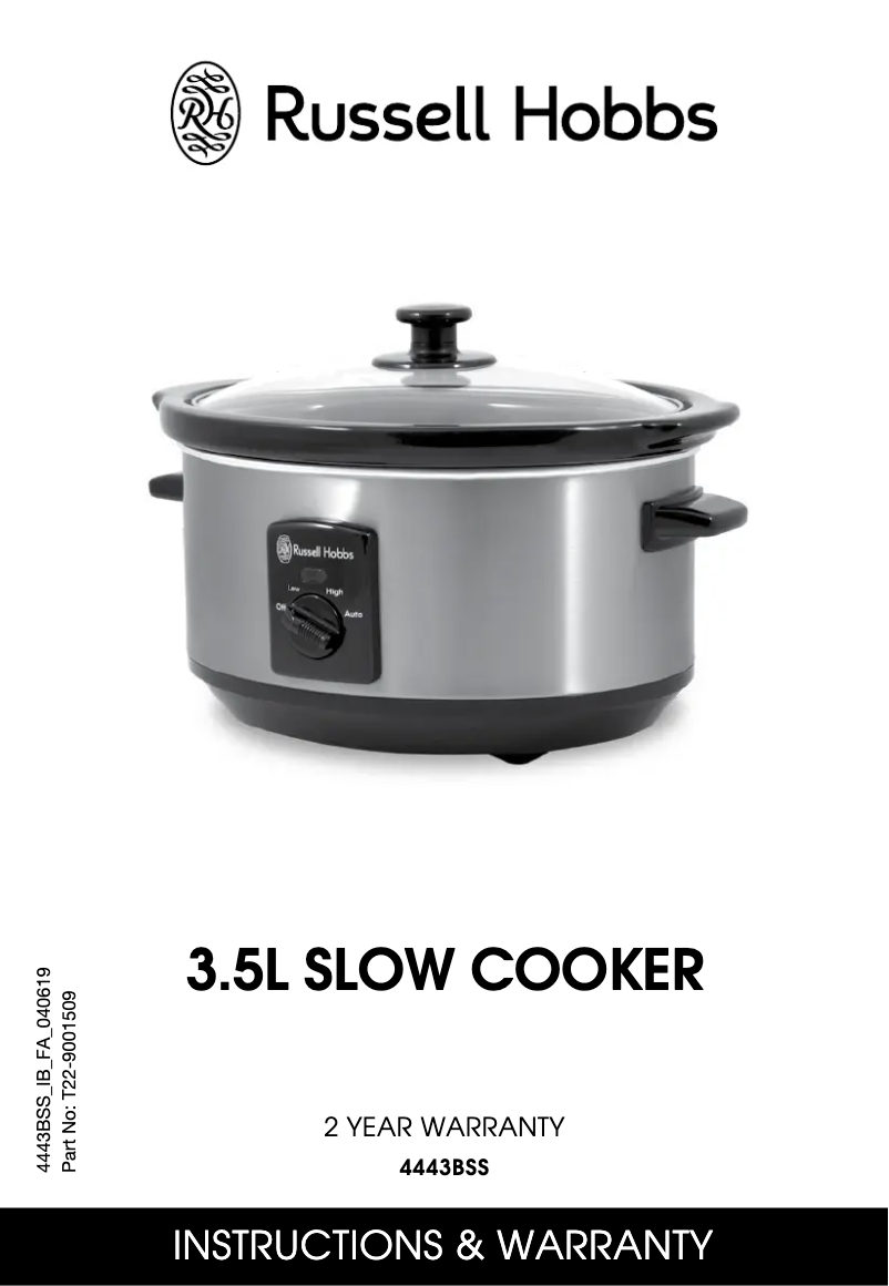 Página 1 del manual Manual de usuario Russell Hobbs 4443BSS