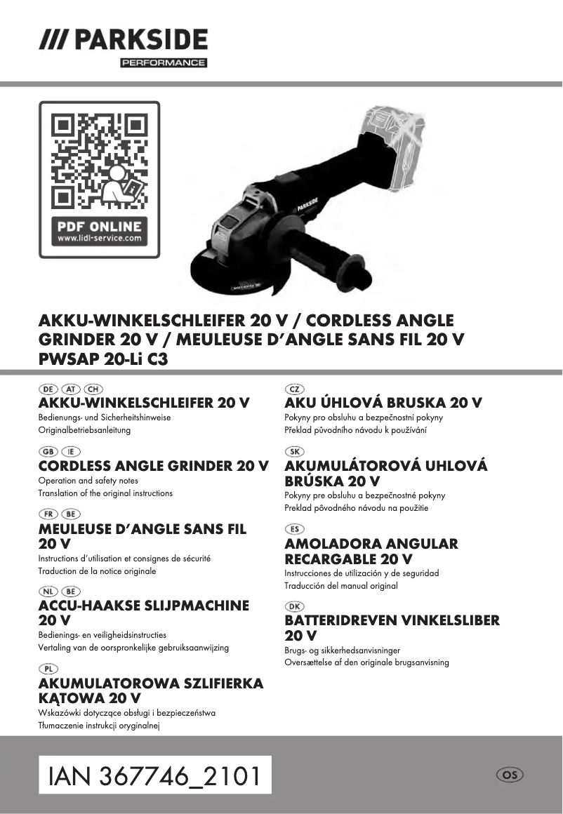 Image de la première page du manuel de l'appareil PWSAP 20-Li C3