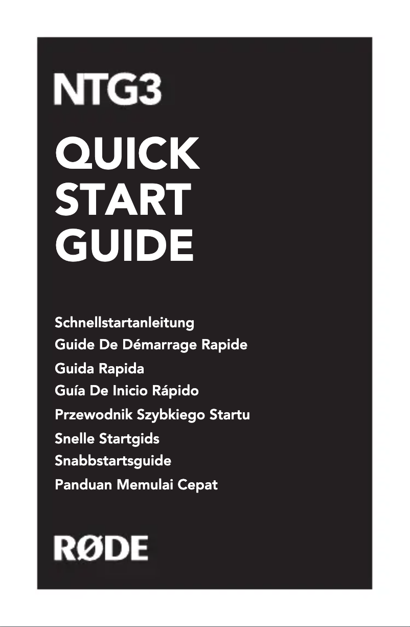 Page 1 de la notice Manuel utilisateur Røde NTG-3