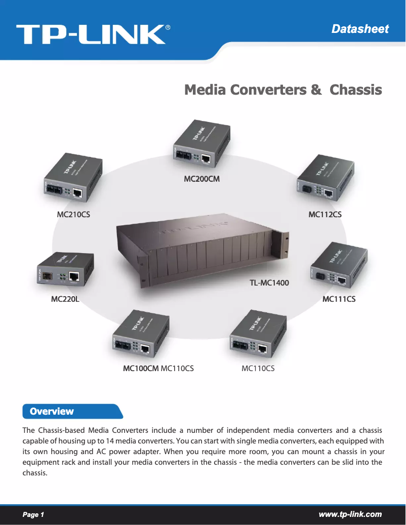 Página 1 del manual Ficha técnica TP-Link MC112CS