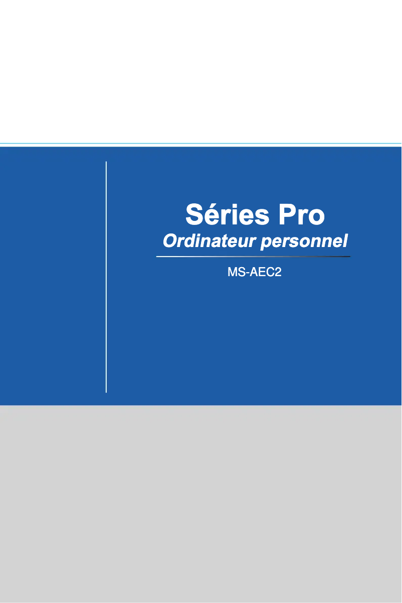 Page 1 de la notice Manuel utilisateur MSI Pro 24X 10M