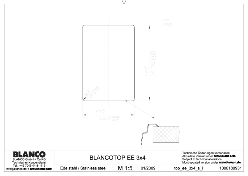 Page n°1 - Manuel utilisateur BLANCO EE 3 x 4