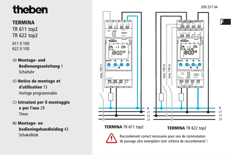 Image de la première page du manuel de l'appareil TR 622 top2 24V