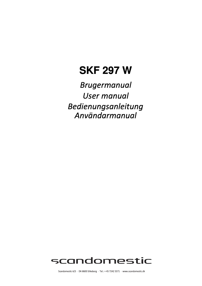 Image de la première page du manuel de l'appareil SKF 297 W