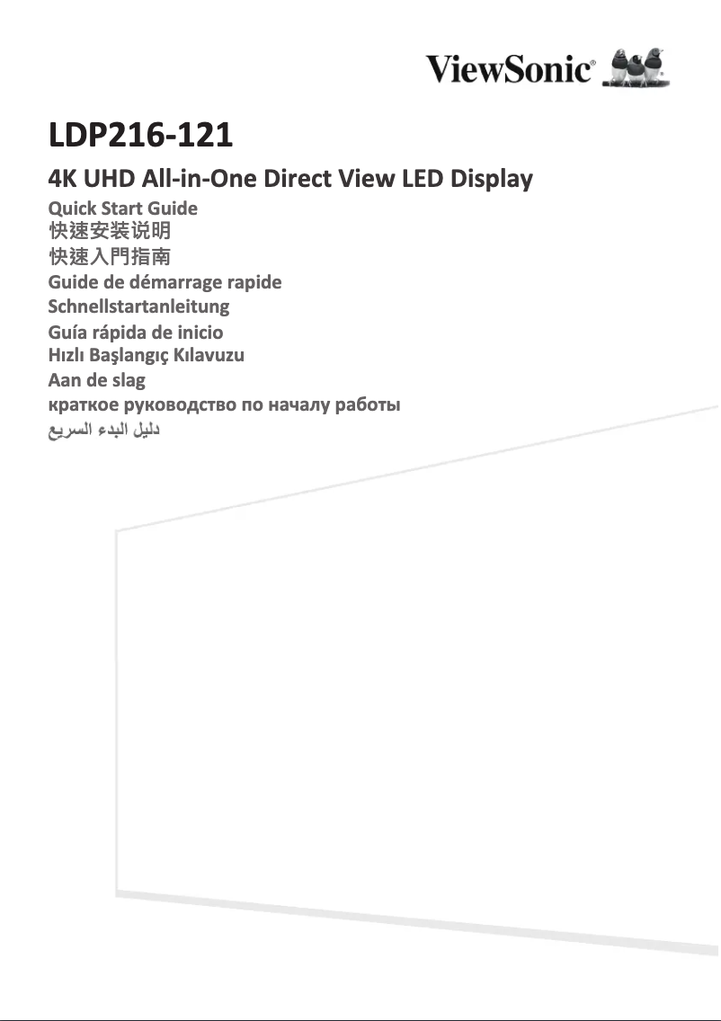 Página 1 del manual Guía de inicio rápido Viewsonic LDP216-121