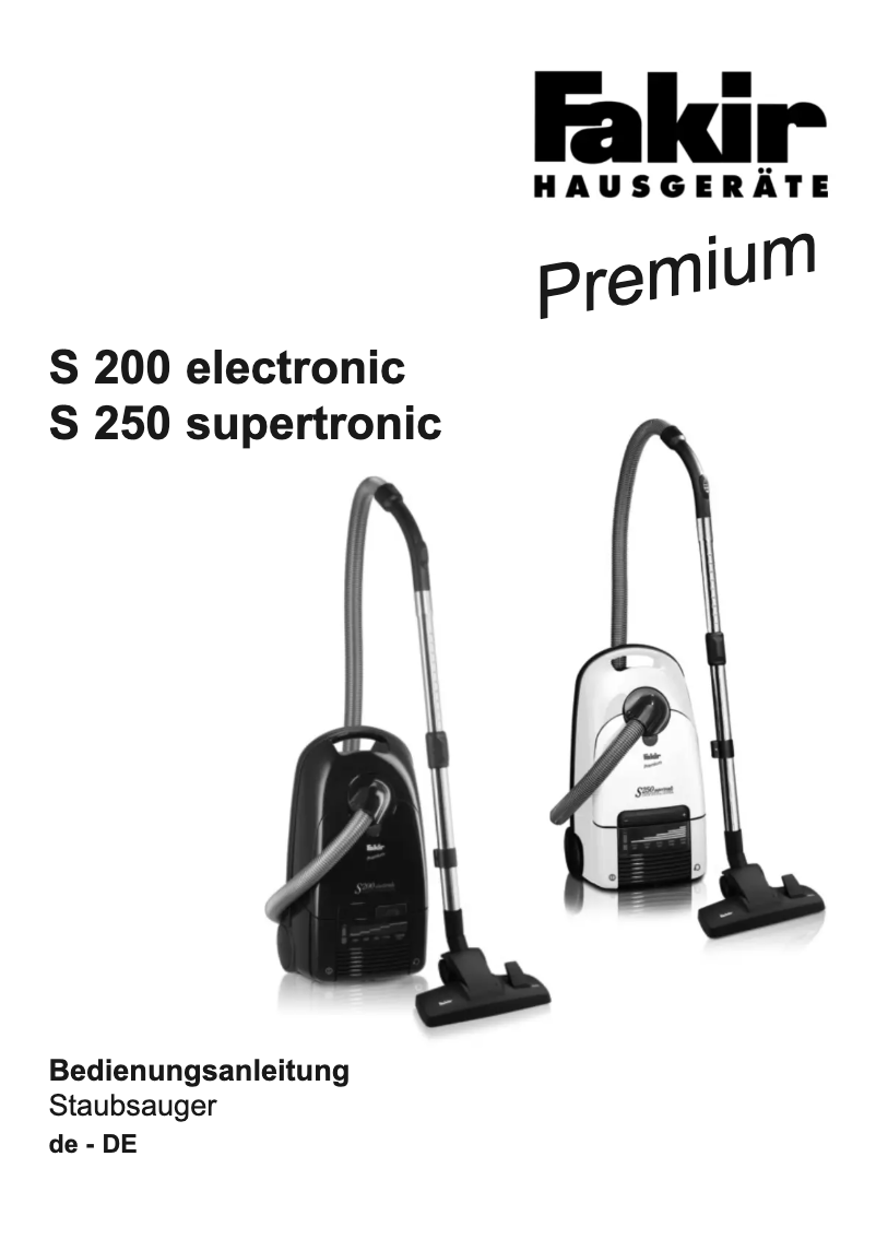 Image de la première page du manuel de l'appareil Premium S 250