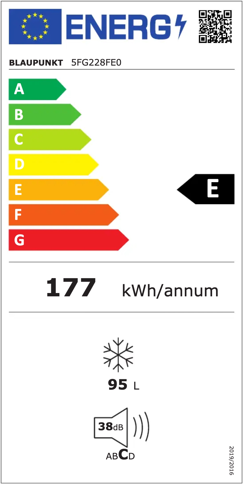 Page n°1 - Label énergétique Blaupunkt 5FG228FE0