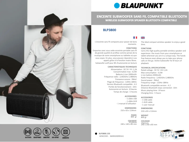 Image de la première page du manuel de l'appareil BLP3800