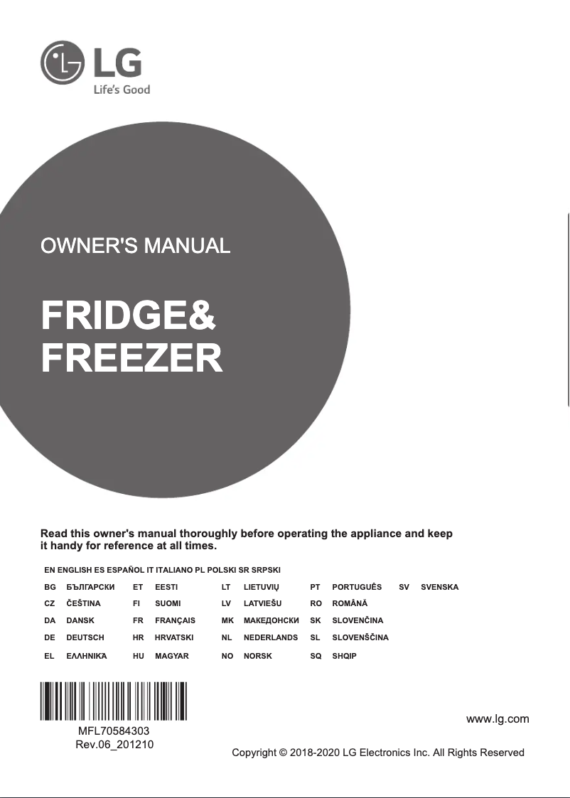 Imagen de la primera página del manual del dispositivo GBB72NSDFN