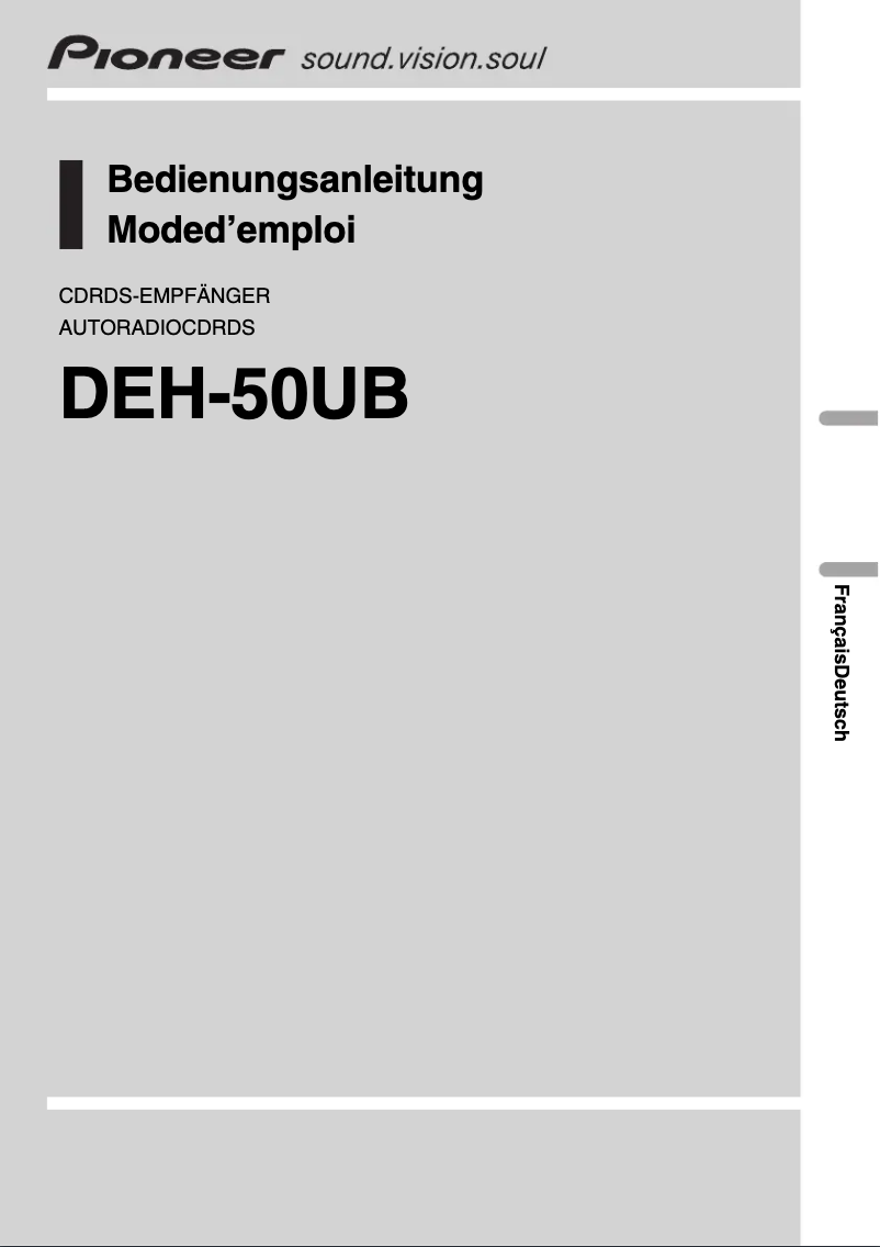 Image de la première page du manuel de l'appareil DEH-50UB