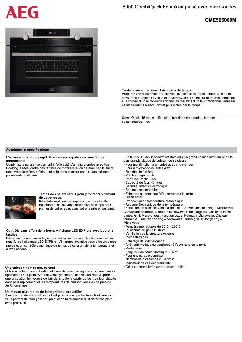 Imagen de la primera página del manual del dispositivo CME565060M