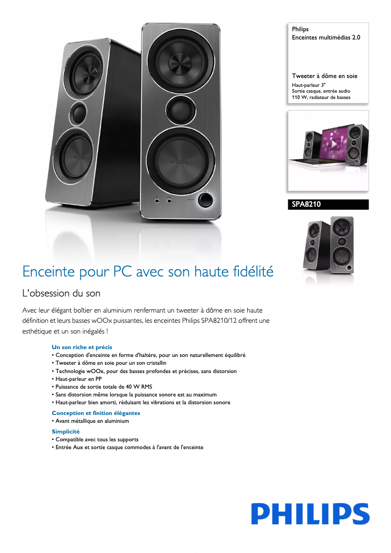 Image de la première page du manuel de l'appareil SPA8210