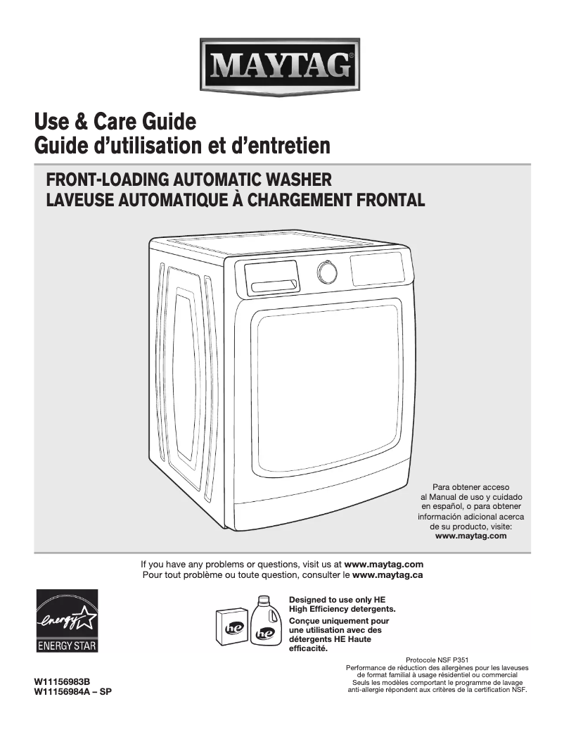 Page n°1 - Manuel utilisateur Maytag MHW8630HW
