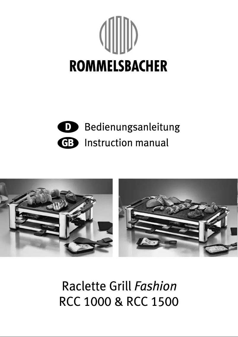 Page 1 of the manual User Manual Rommelsbacher RCC 1000