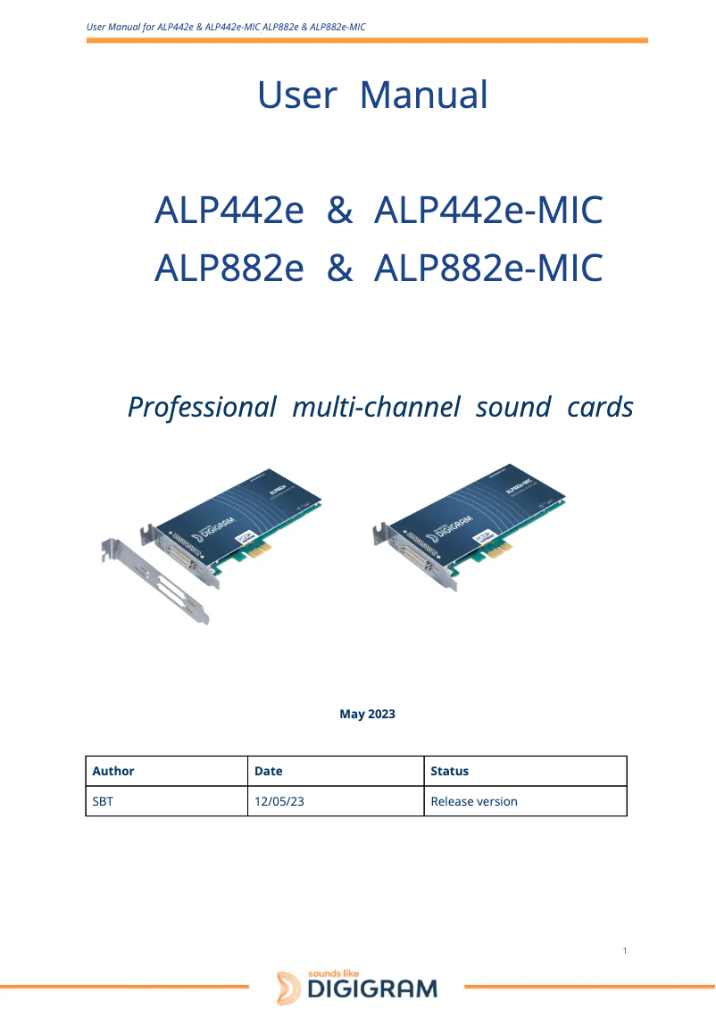 Image de la première page du manuel de l'appareil ALP442e-MIC
